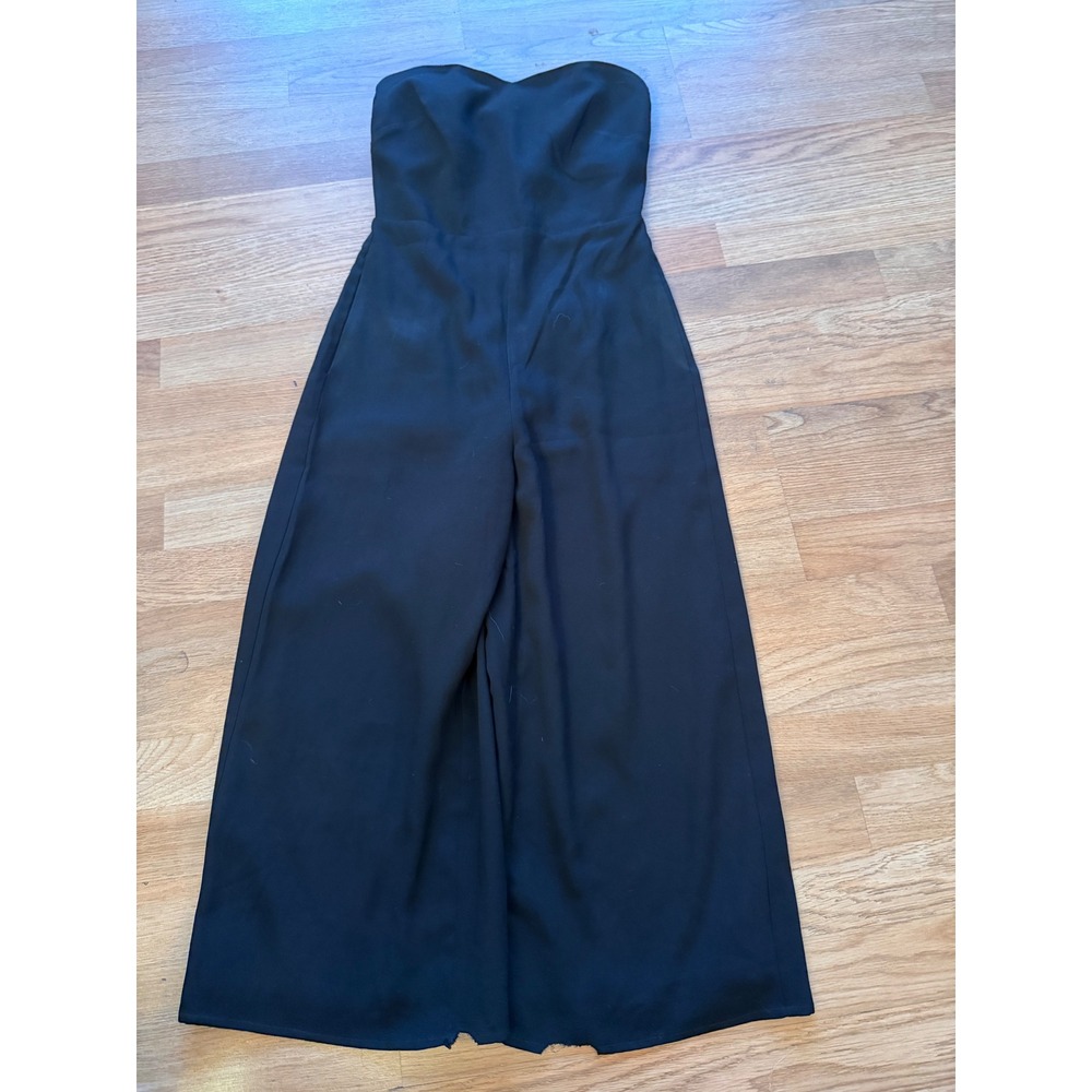 Babaton Aritzia Black Strapless Wide Leg Jumpsuit Sweetheart Neckline Size 2